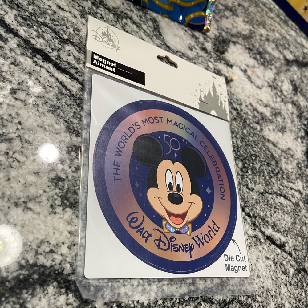 Disney 50th Anniversary Die Cut Magnet WDW Parks